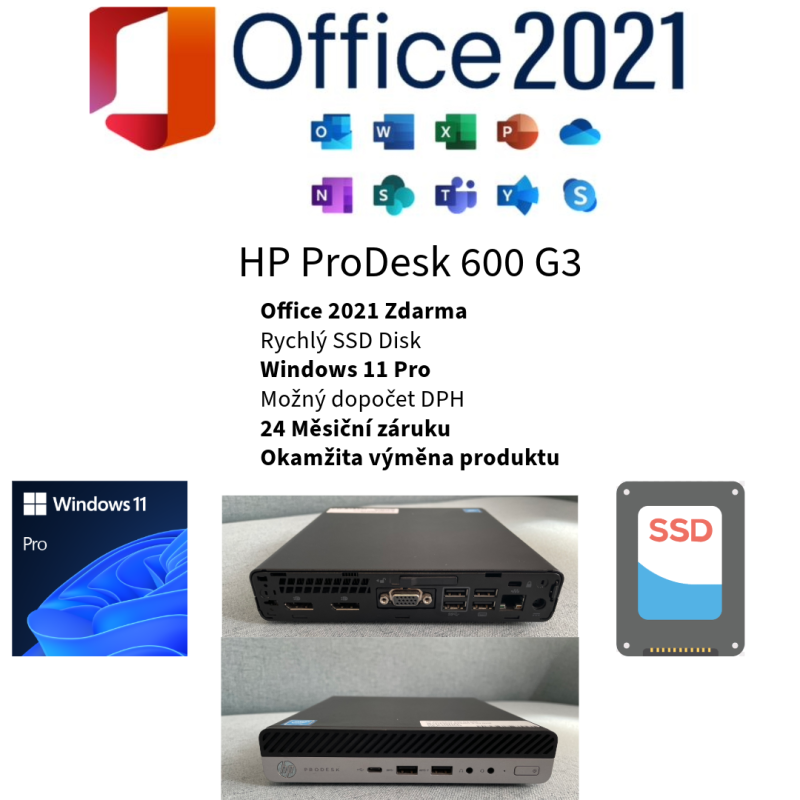 PC HP ProDesk 600 G3 ( 256GB ) + Office 2021 Zdarma PC HP ProDesk 600 G3 ( 256GB ) + Office 2021 Zdarma